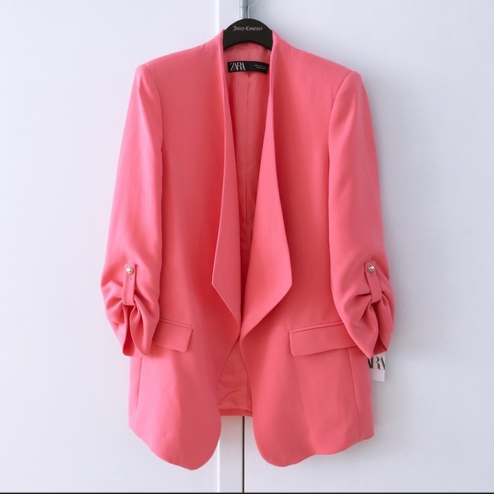 Zara Women's Bubble Gum Pink Blazer